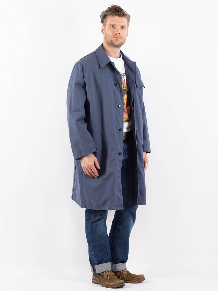 Vintage 70's Men Mac Coat in BlueZ1495