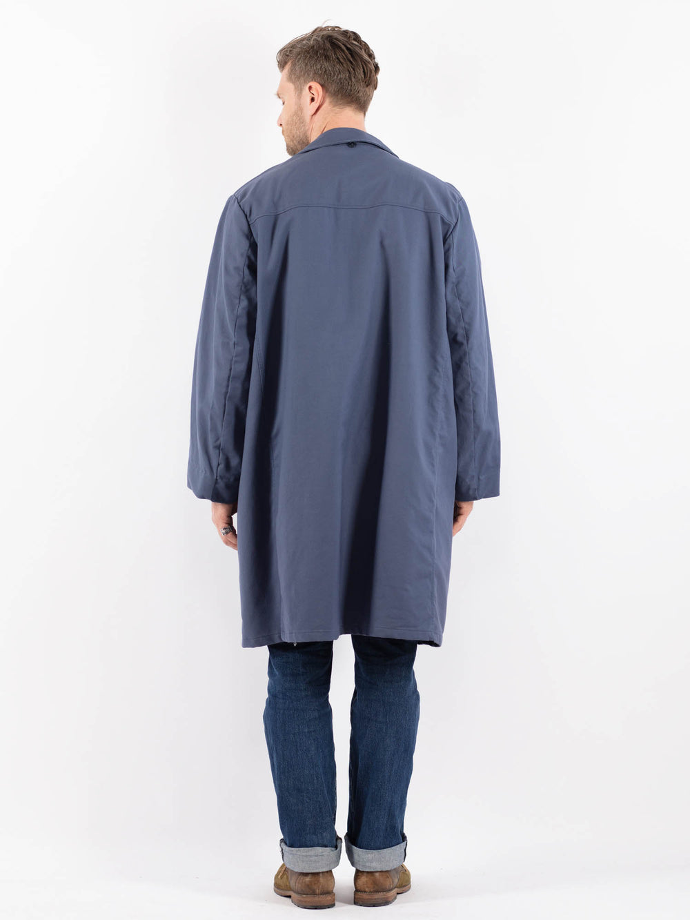 Vintage 70's Men Mac Coat in BlueZ1495