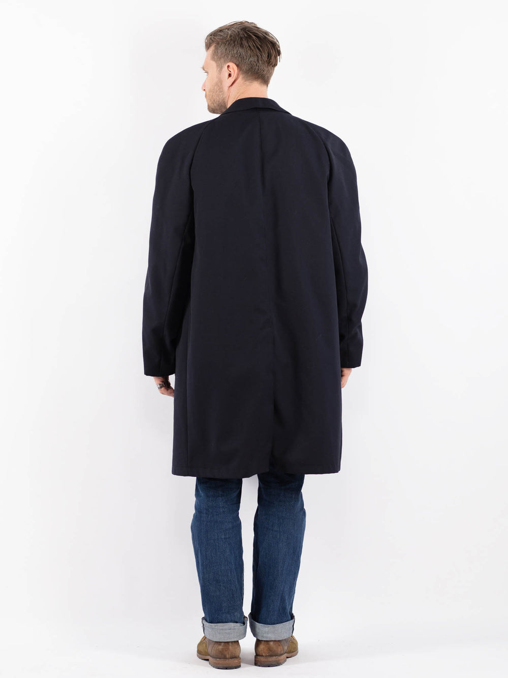 Vintage 70's Men Mac Coat in BlueZ1497