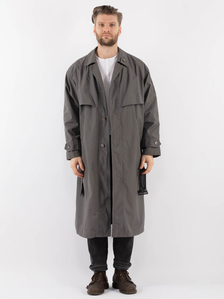 Vintage 70's Men Trench Coat in GrayZ942
