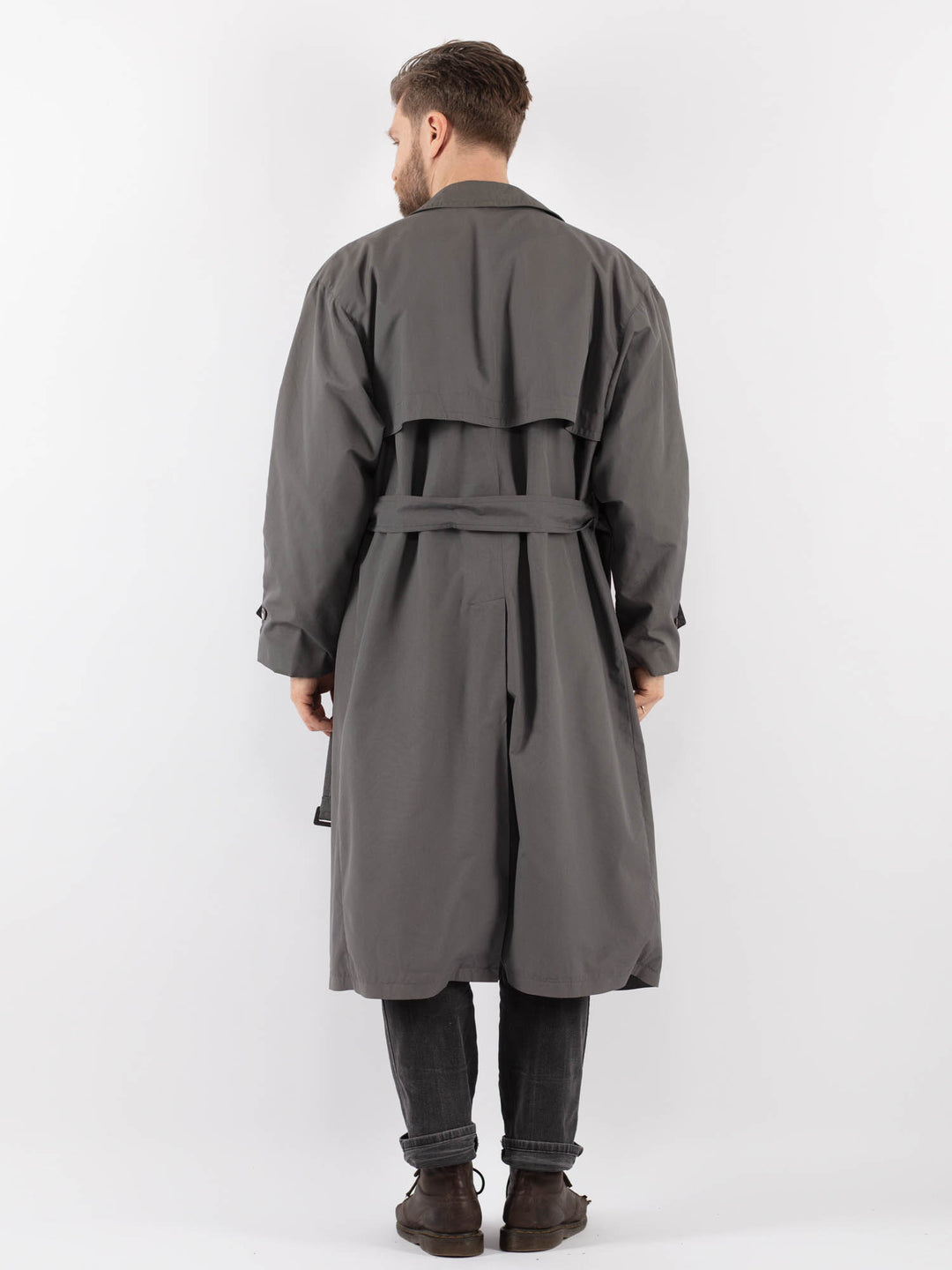 Vintage 70's Men Trench Coat in GrayZ942