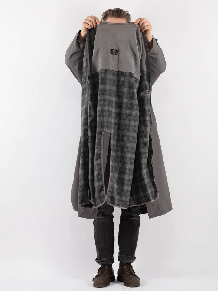 Vintage 70's Men Trench Coat in GrayZ942