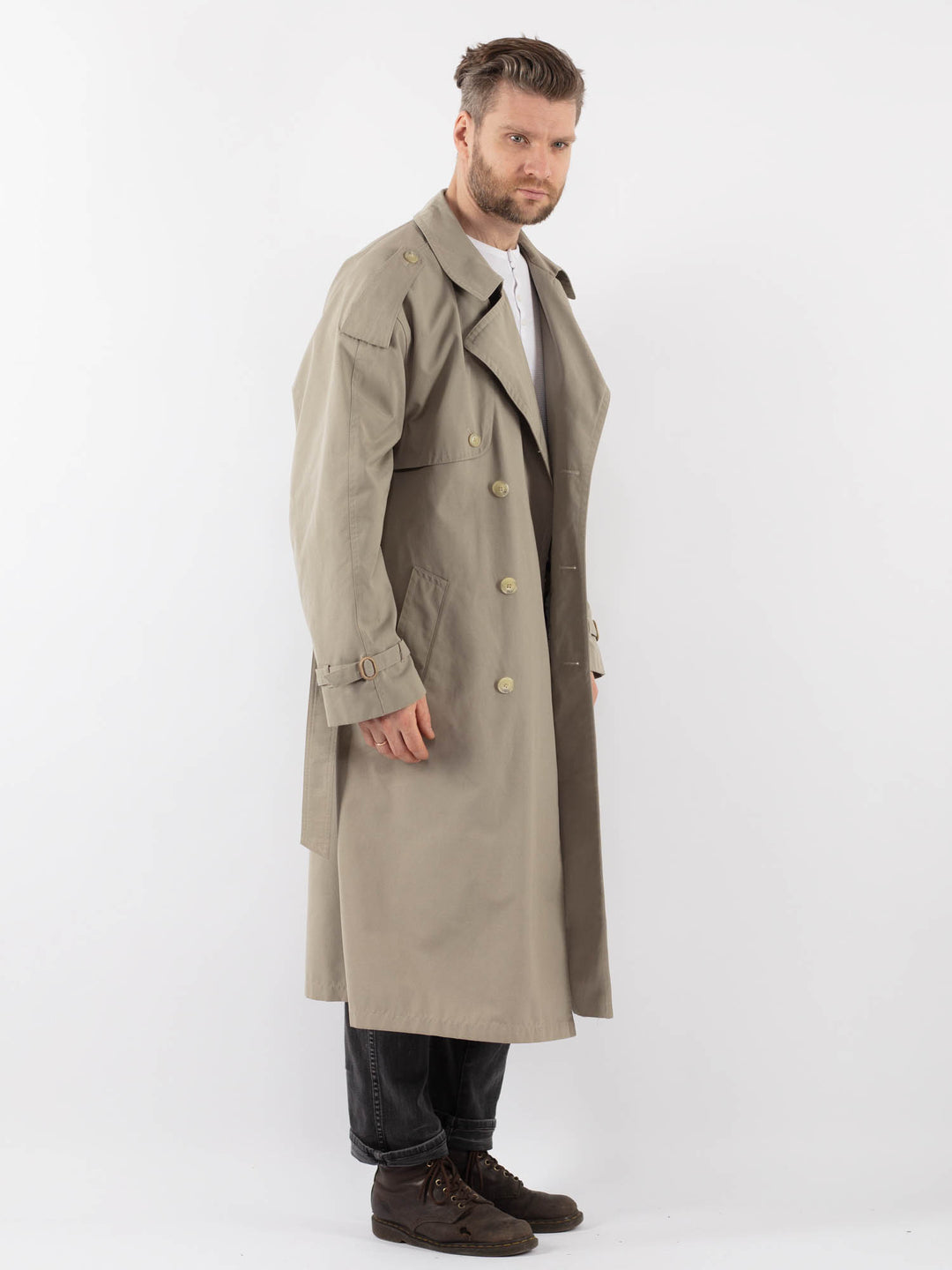 Vintage 70's Men Trench Coat in BeigeZ944