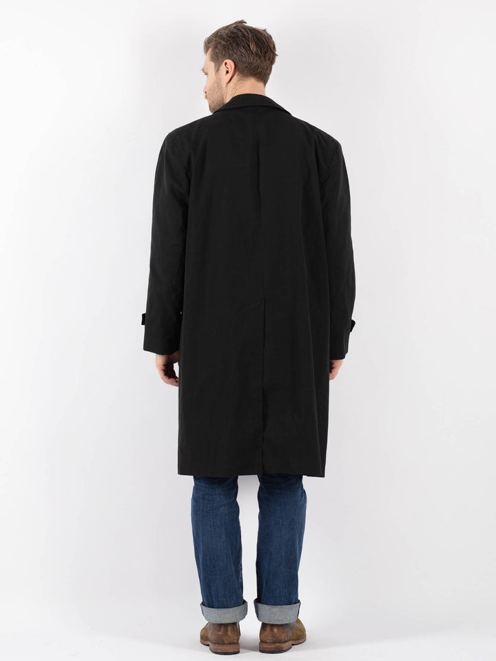 Vintage 70's Men Trench Coat in BlackZ1212