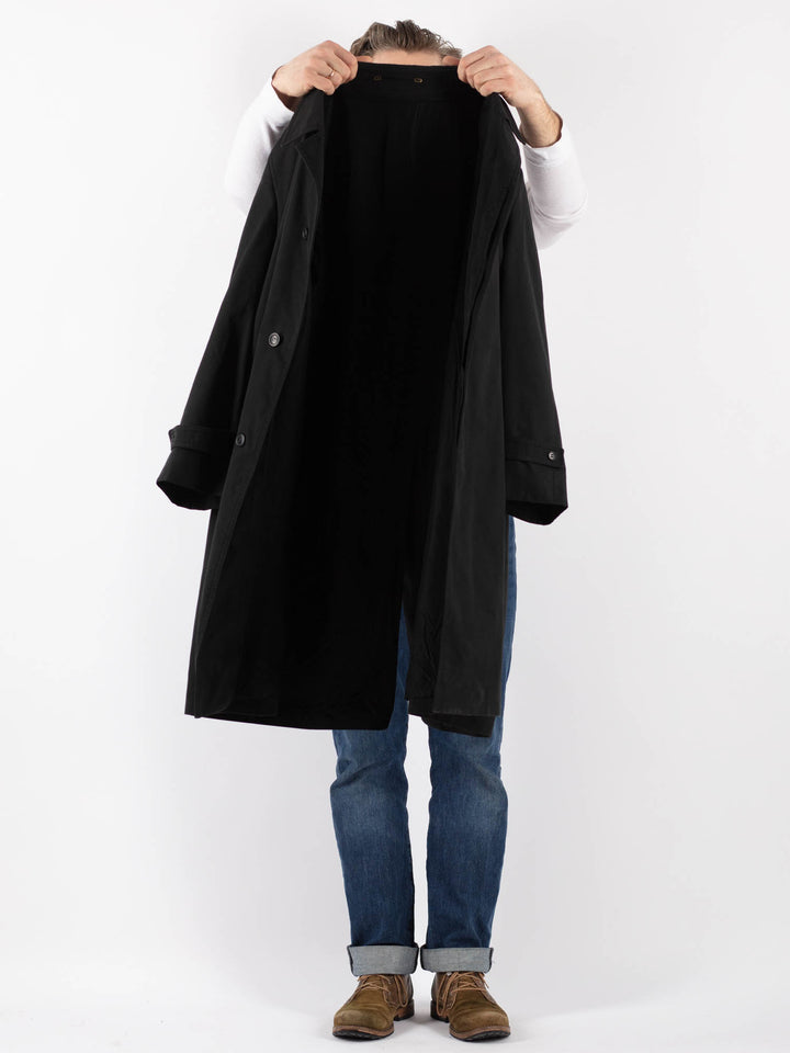 Vintage 70's Men Trench Coat in BlackZ1212