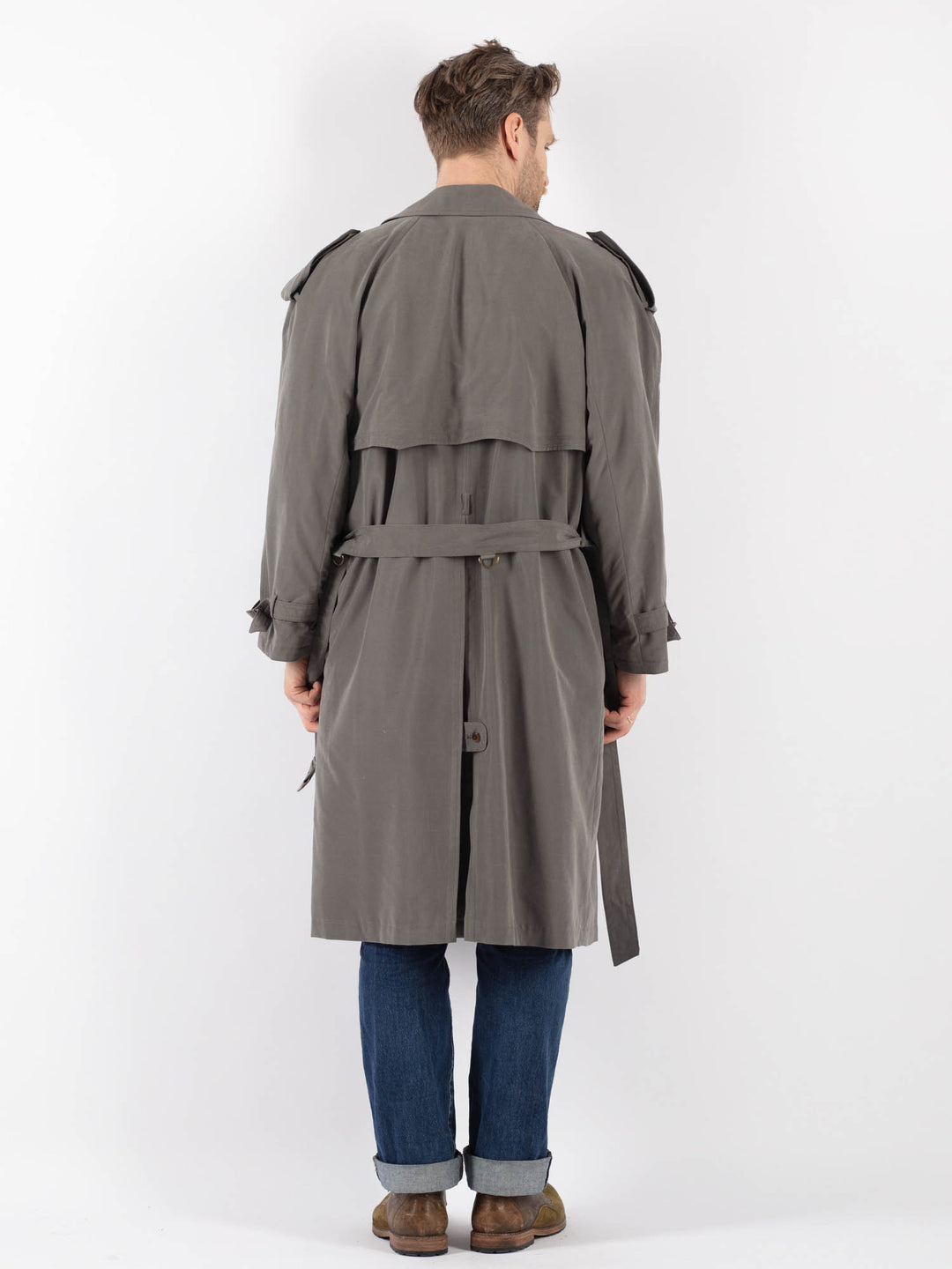 Vintage 70's Men Trench Coat in GrayZ1213