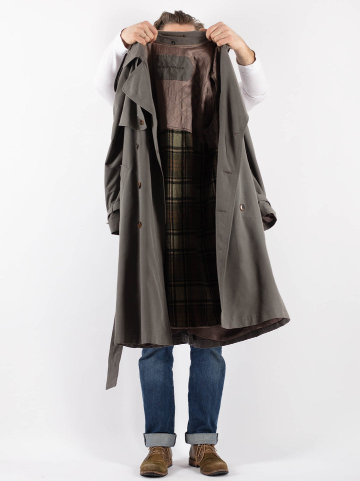 Vintage 70's Men Trench Coat in GrayZ1213