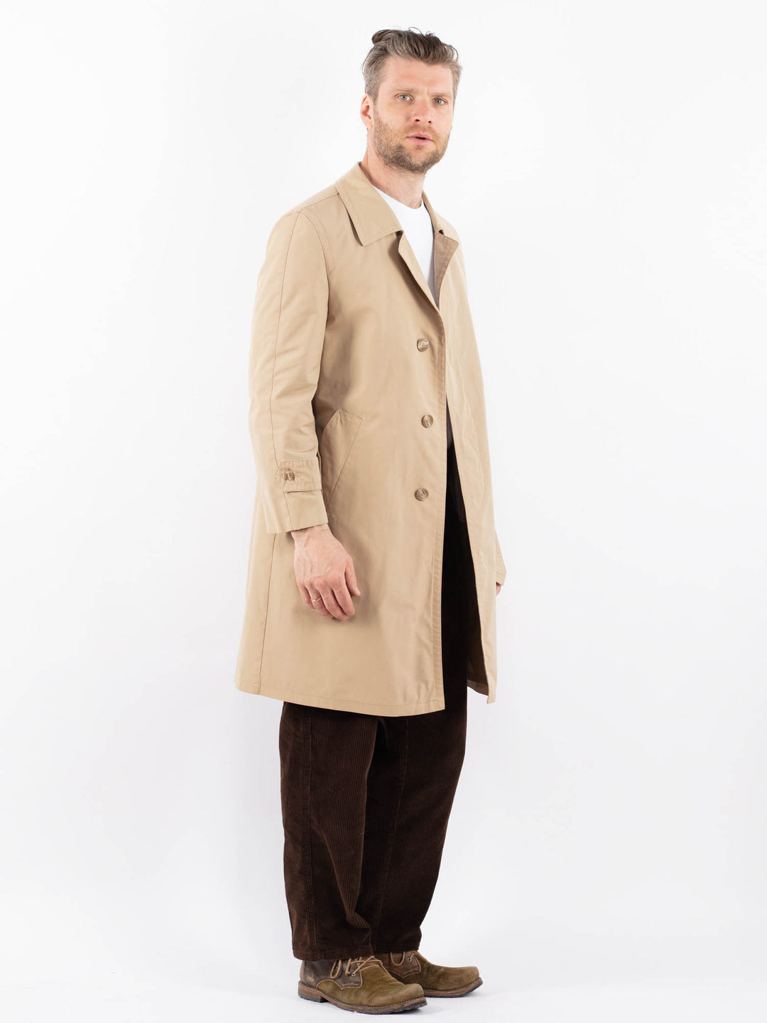 Vintage 70's Men Trench Coat in BeigeZ1653