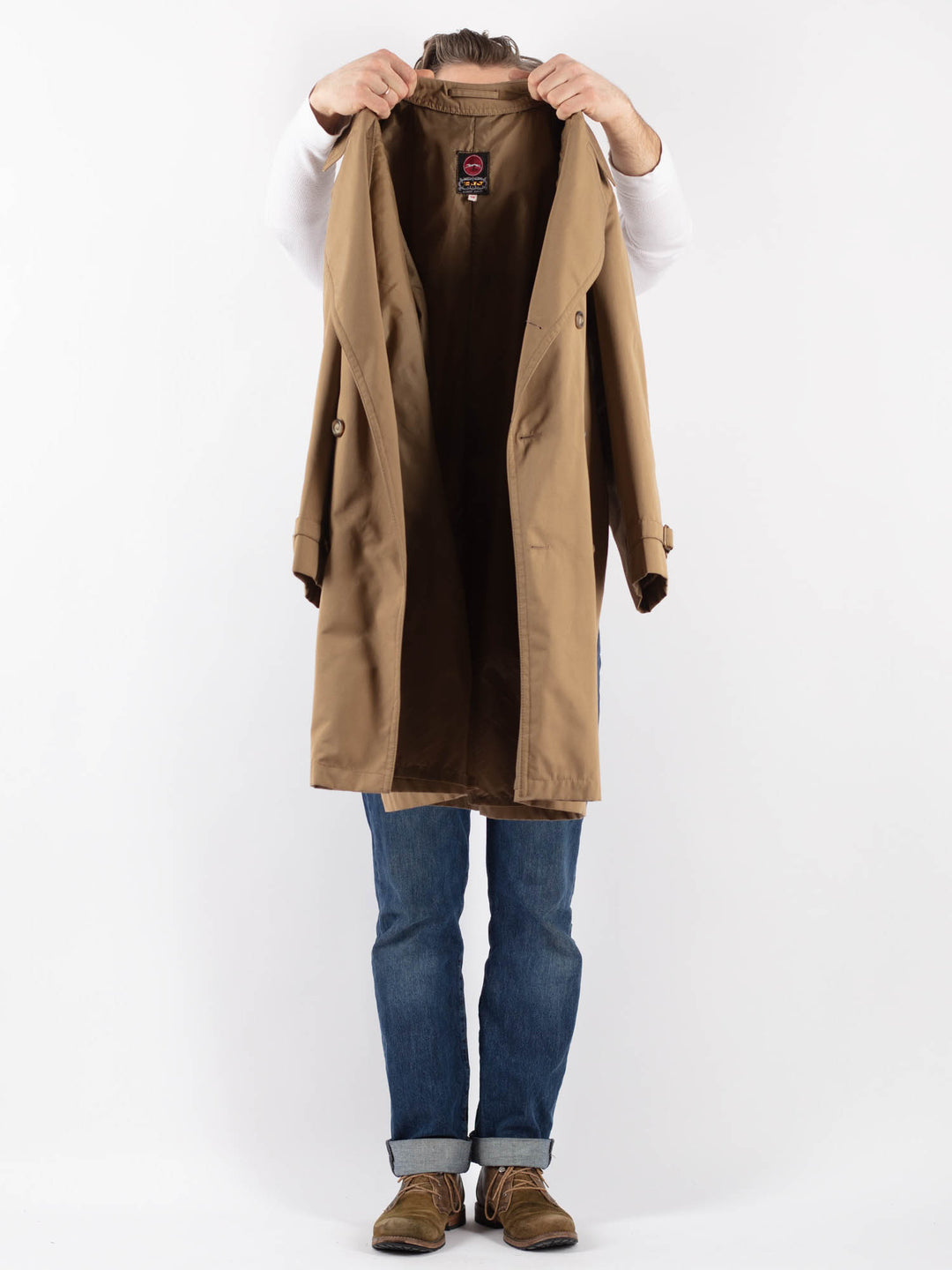 Vintage 70's Men Trench Coat in BeigeZ1221