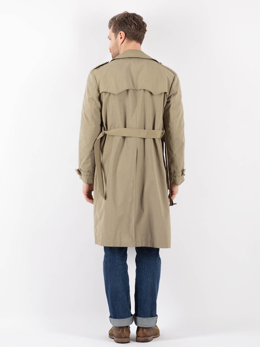 Vintage 70's Men Trench Coat in BeigeZ1223