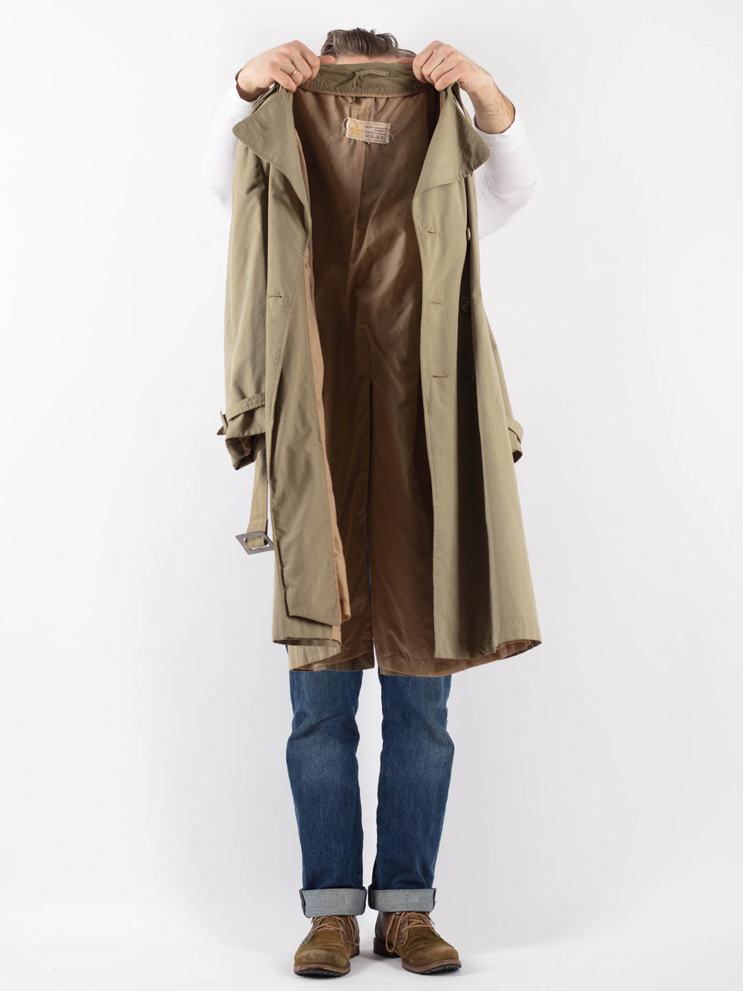 Vintage 70's Men Trench Coat in BeigeZ1223