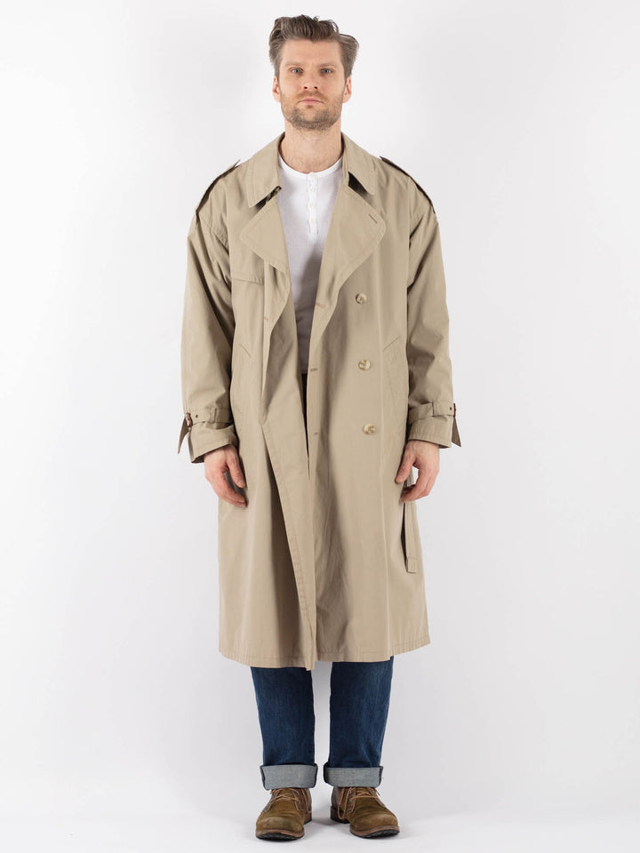 Vintage 70's Men Trench Coat in BeigeZ1224