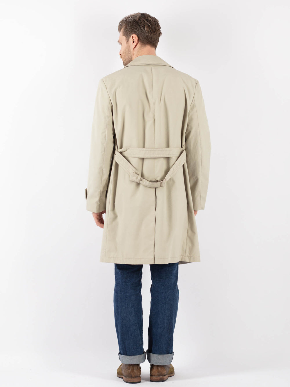 Vintage 70's Men Trench Coat in BeigeZ1225
