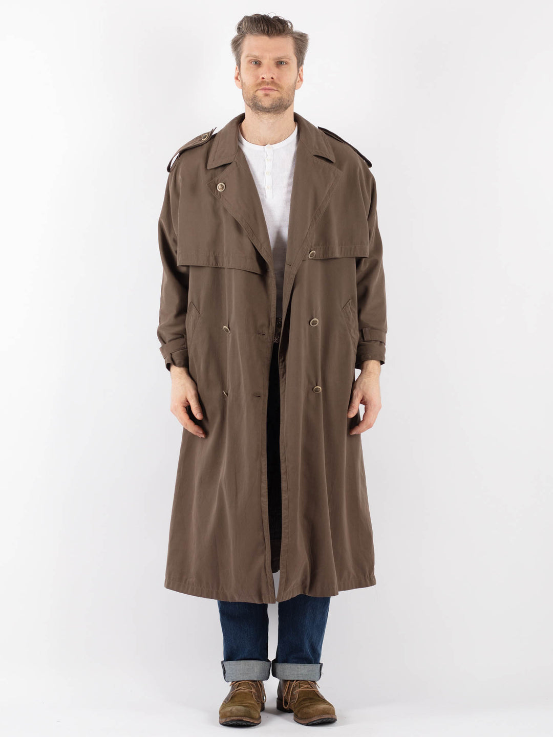Vintage 70's Men Trench in BrownZ1227