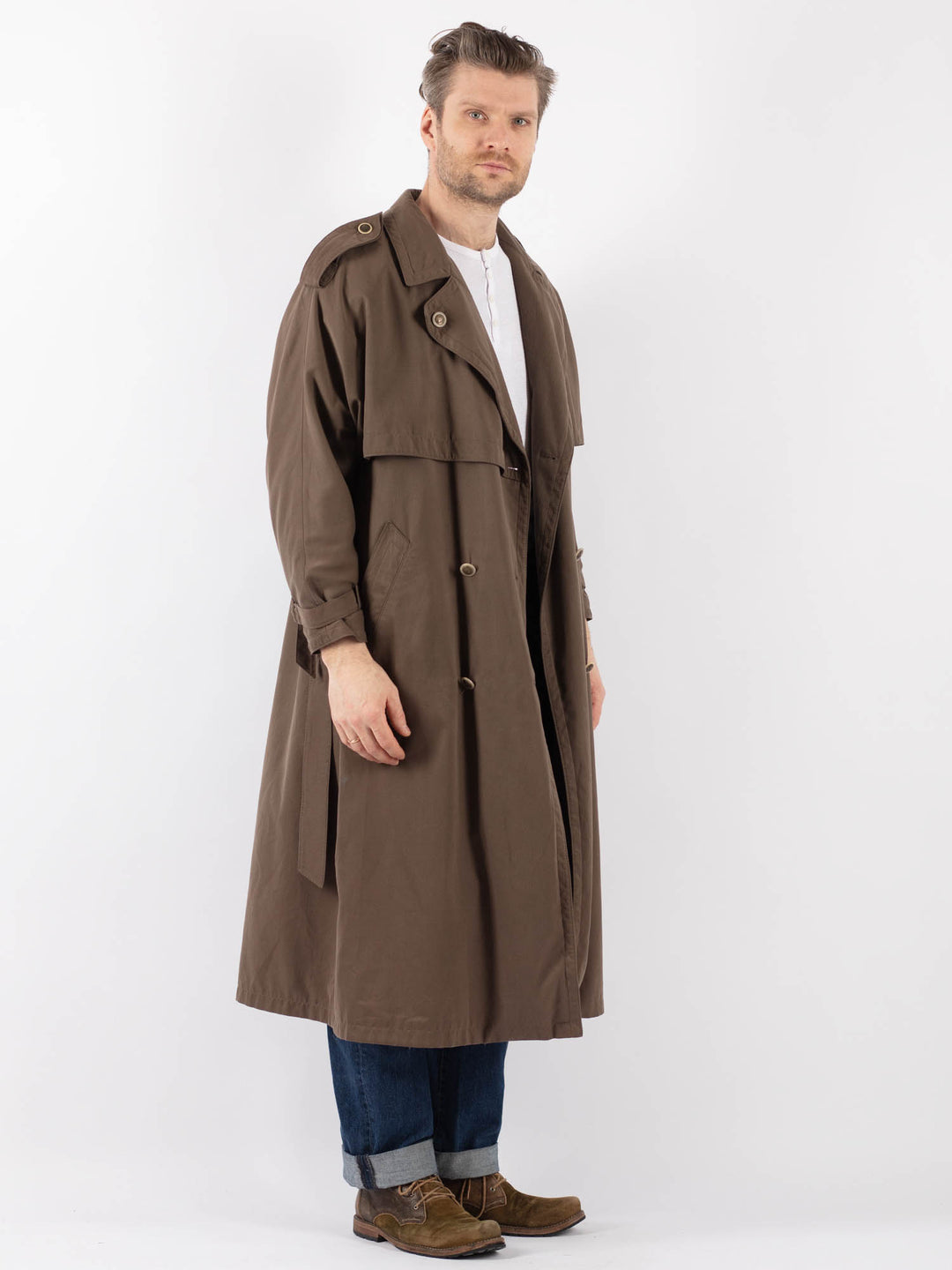 Vintage 70's Men Trench in BrownZ1227