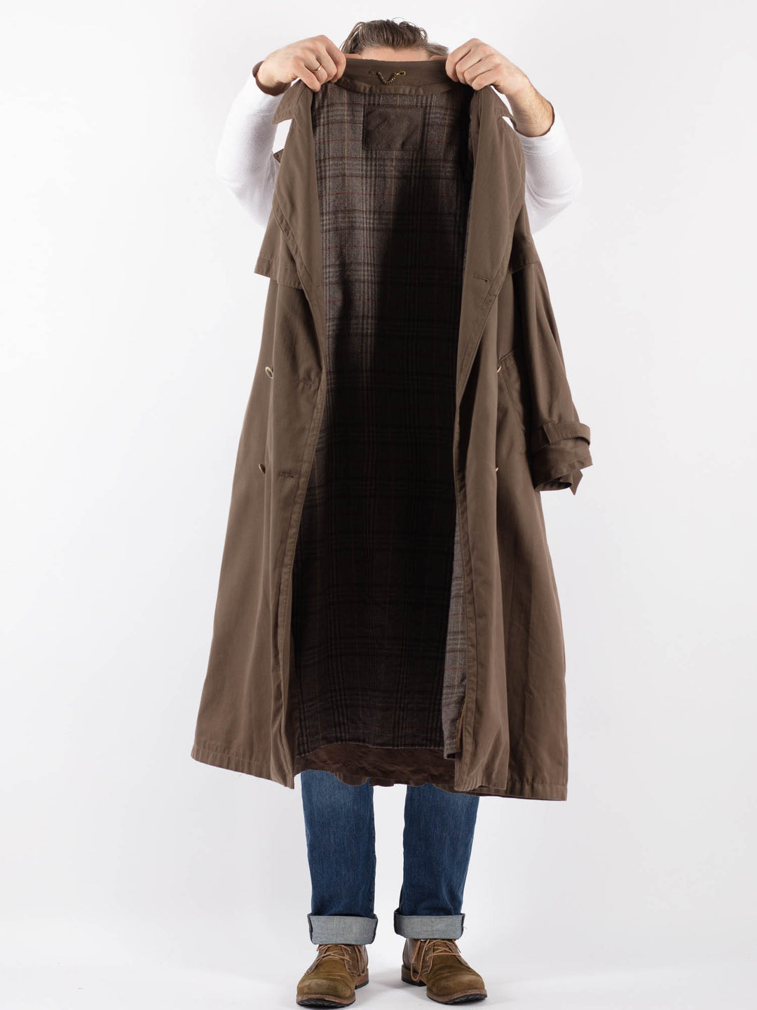 Vintage 70's Men Trench in BrownZ1227