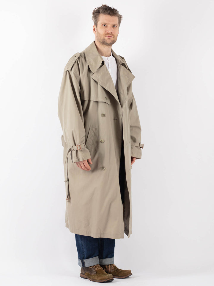 Vintage 70's Men Trench Coat in BeigeZ1229