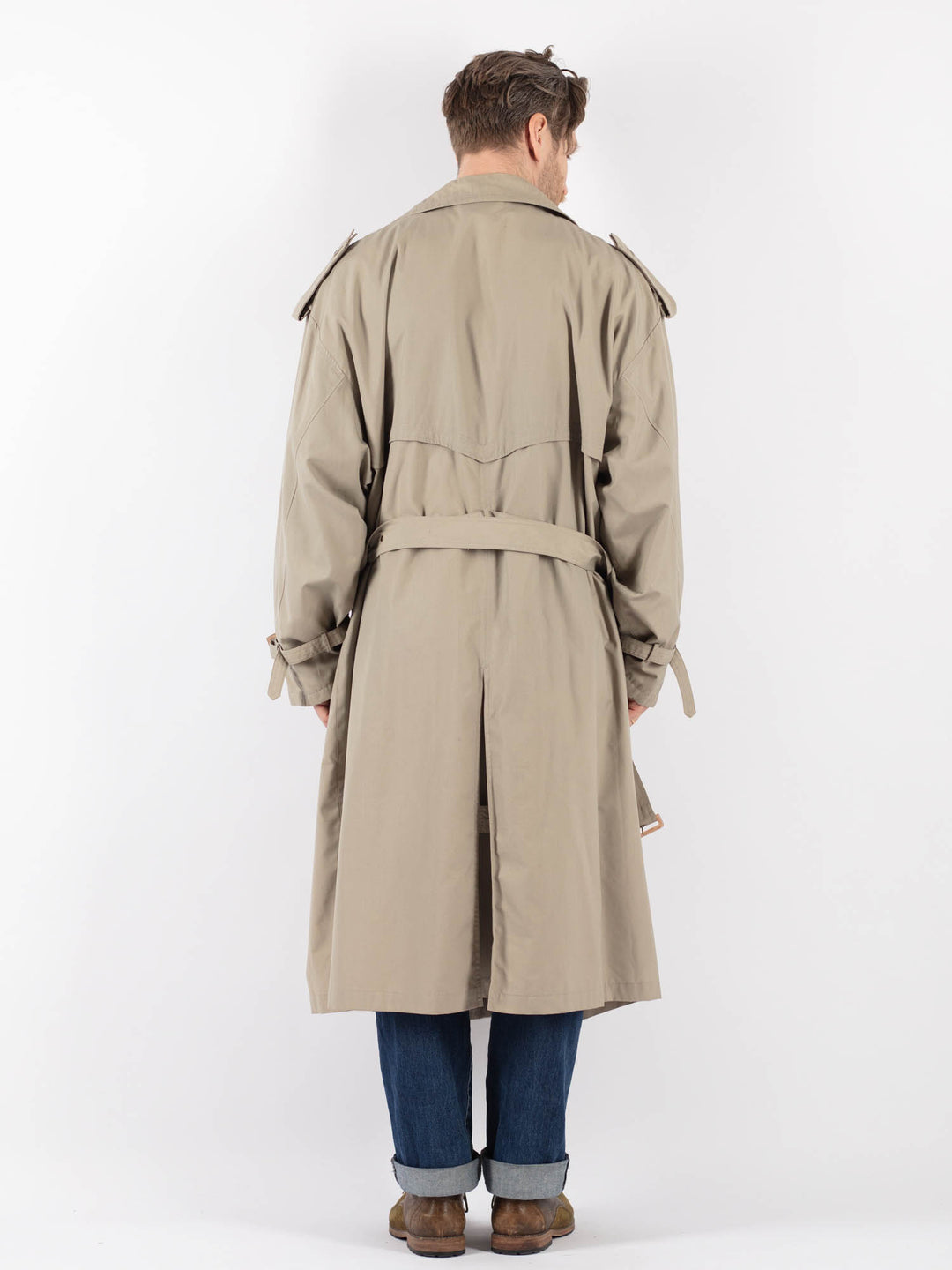 Vintage 70's Men Trench Coat in BeigeZ1229