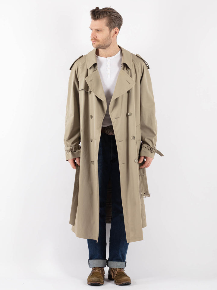 Vintage 70's Men Trench Coat in BeigeZ1236