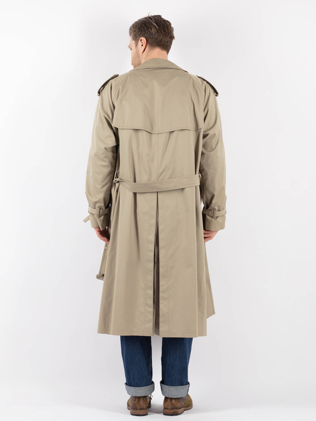 Vintage 70's Men Trench Coat in BeigeZ1236