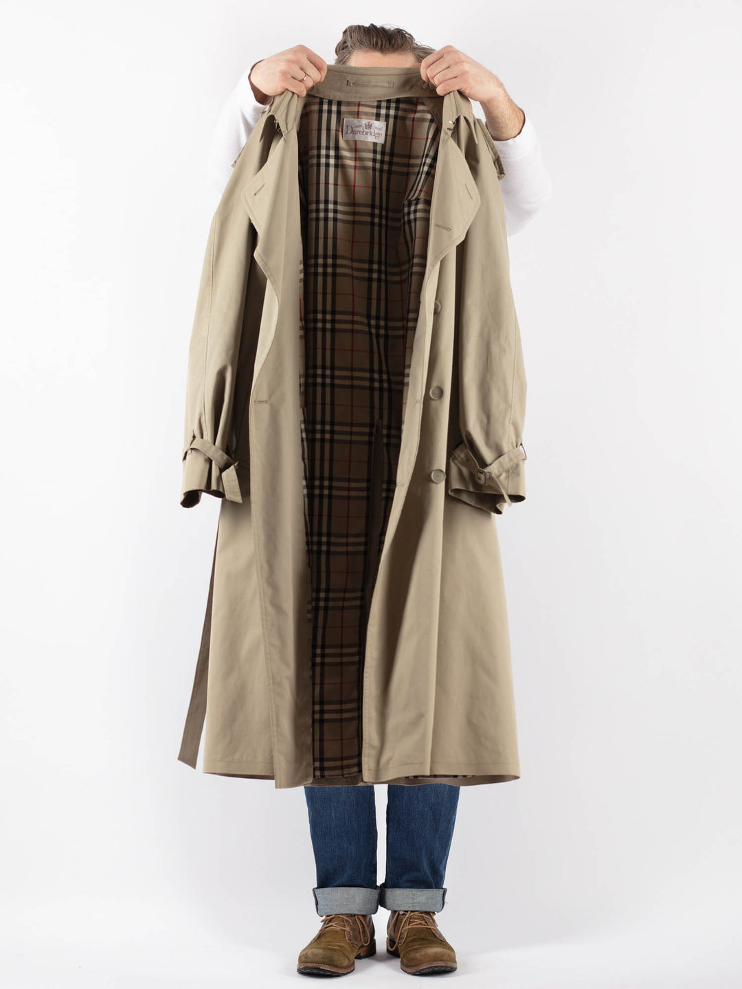 Vintage 70's Men Trench Coat in BeigeZ1236