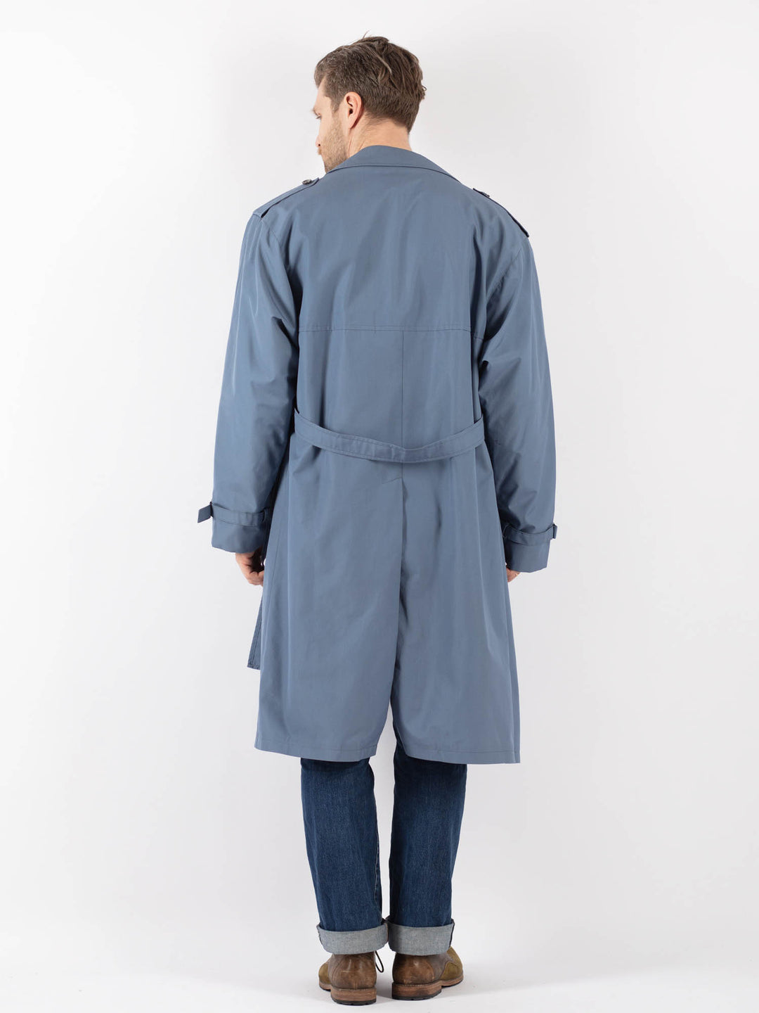 Vintage 70's Men Trench Coat in BlueZ1238