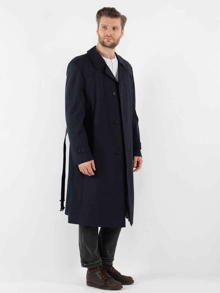 Vintage 70's Men Trench Coat in Blue