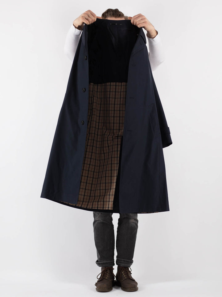 Vintage 70's Men Trench Coat in Blue
