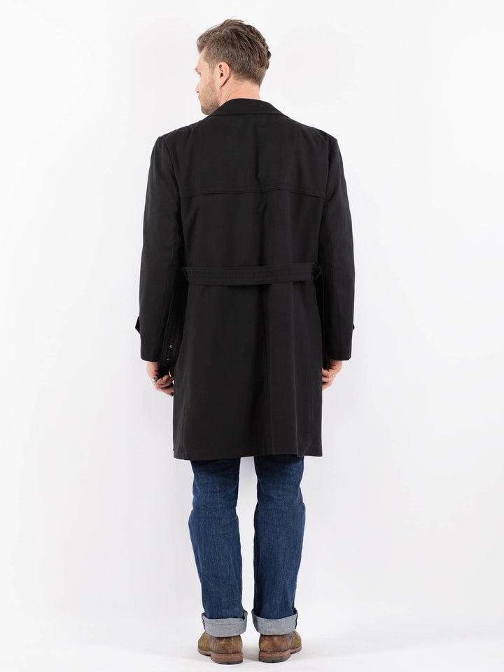 Vintage 70's Men Trench Coat in BlackZ1493