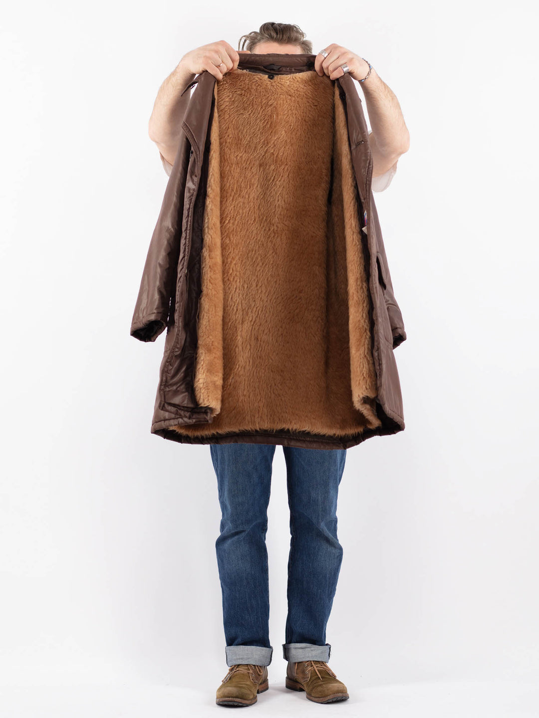 Vintage 70's Men Trench Coat in BrownZ1502