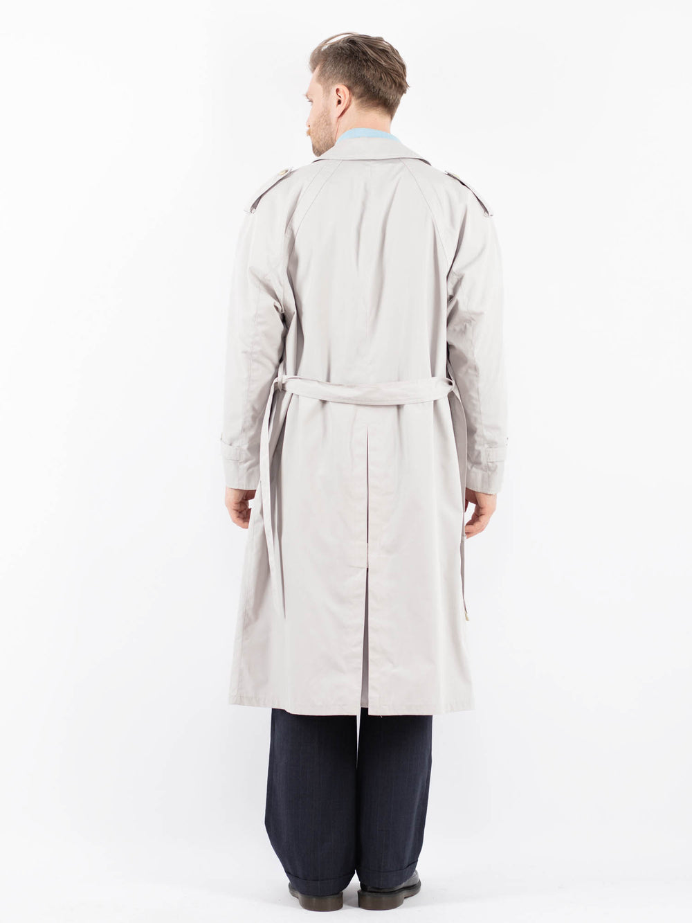 Vintage 70's Men Trench Coat in GrayZ1457