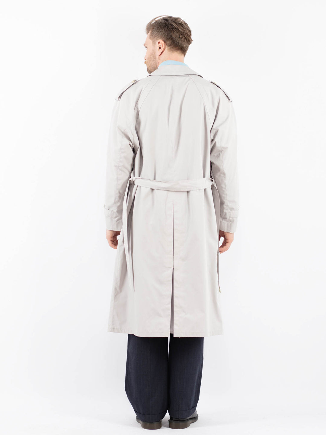 Vintage 70's Men Trench Coat in GrayZ1457