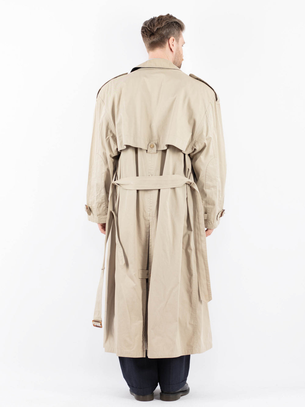 Vintage 70's Men Trench Coat in BeigeZ1458