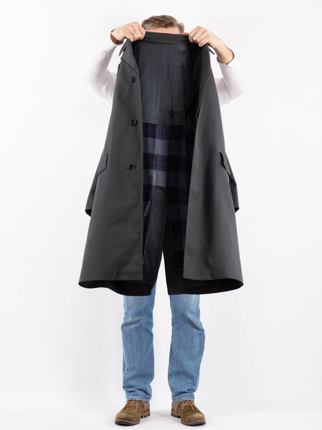 Vintage 70's Men Trench Coat in GrayZ1464