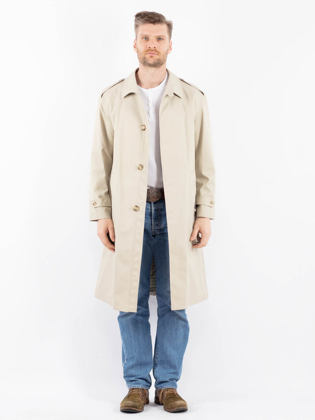 Vintage 70's Men Trench in BeigeZ1466