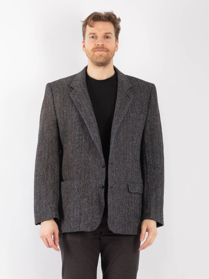 Vintage 90. gadu vīriešu Harris Tweed žakete bēšā krāsā