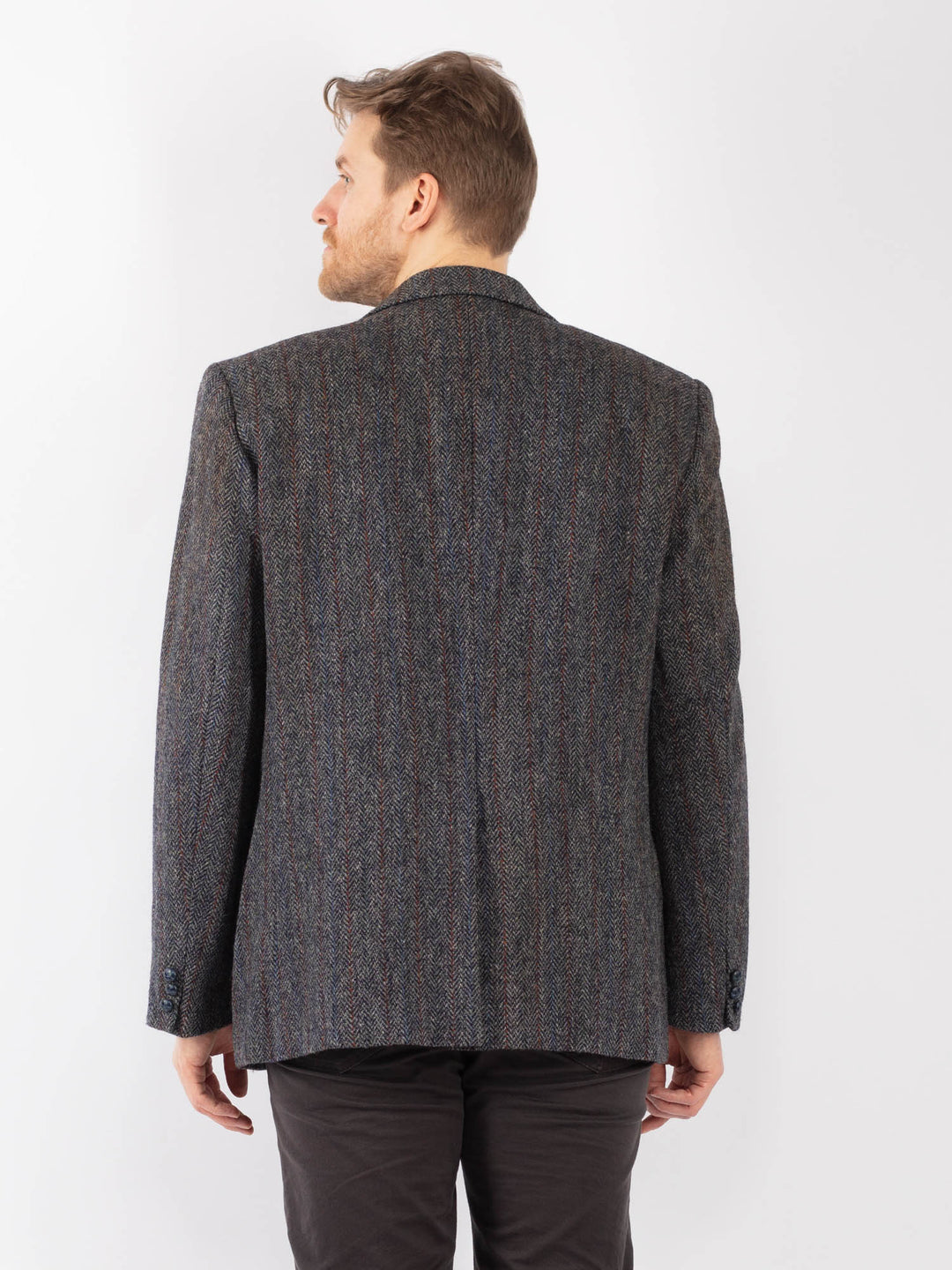 Vintage 90. gadu vīriešu Harris Tweed žakete bēšā krāsā