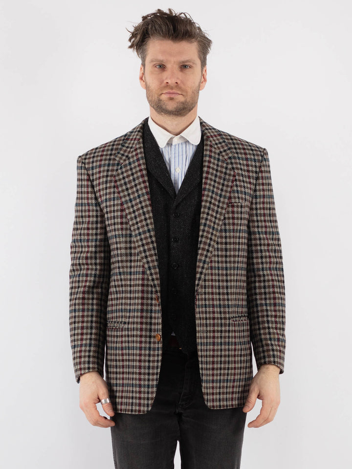 Vintage 70's Men Wool Blazer Jacket in Multi - NorthernGrip