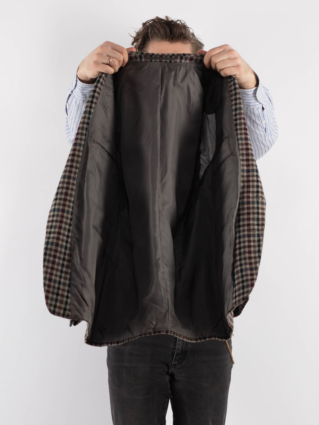 Vintage 70's Men Wool Blazer Jacket in Multi - NorthernGrip