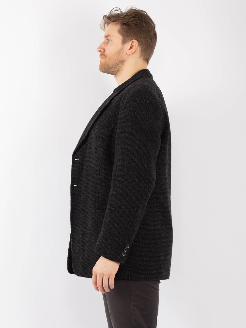 Vintage 70's Men Wool Blazer Jacket in GrayZ1285