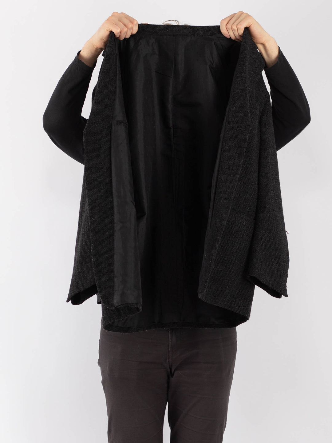 Vintage 70's Men Wool Blazer Jacket in GrayZ1285