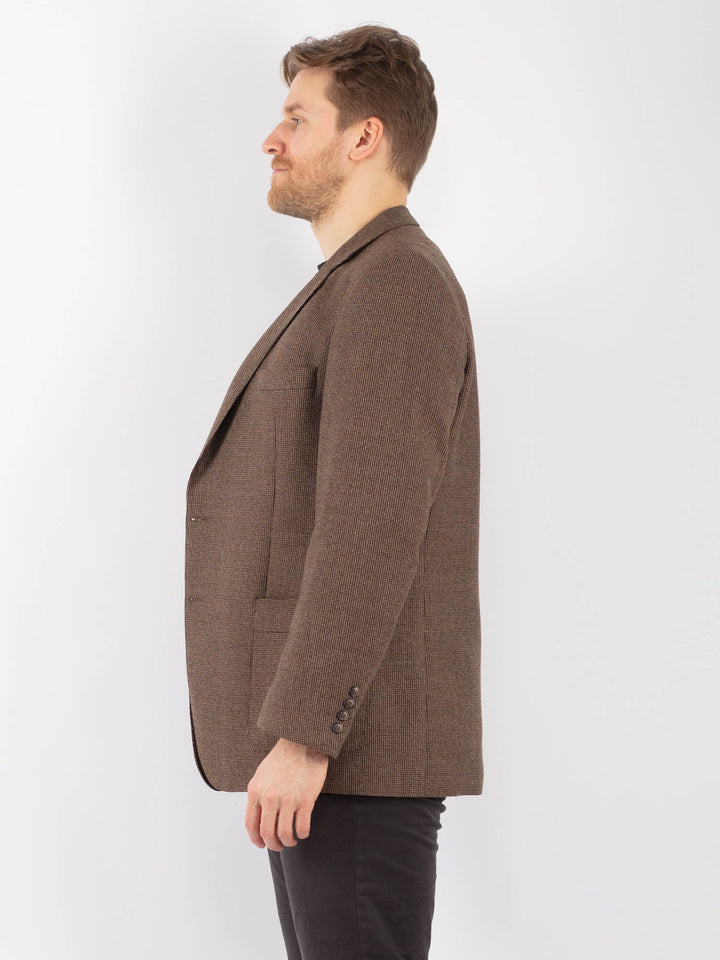 Vintage 70's Men Wool Blazer Jacket in BrownZ1290