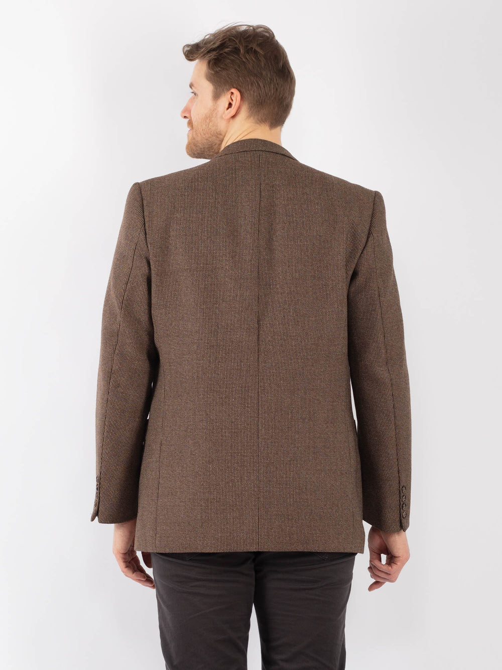 Vintage 70's Men Wool Blazer Jacket in BrownZ1290