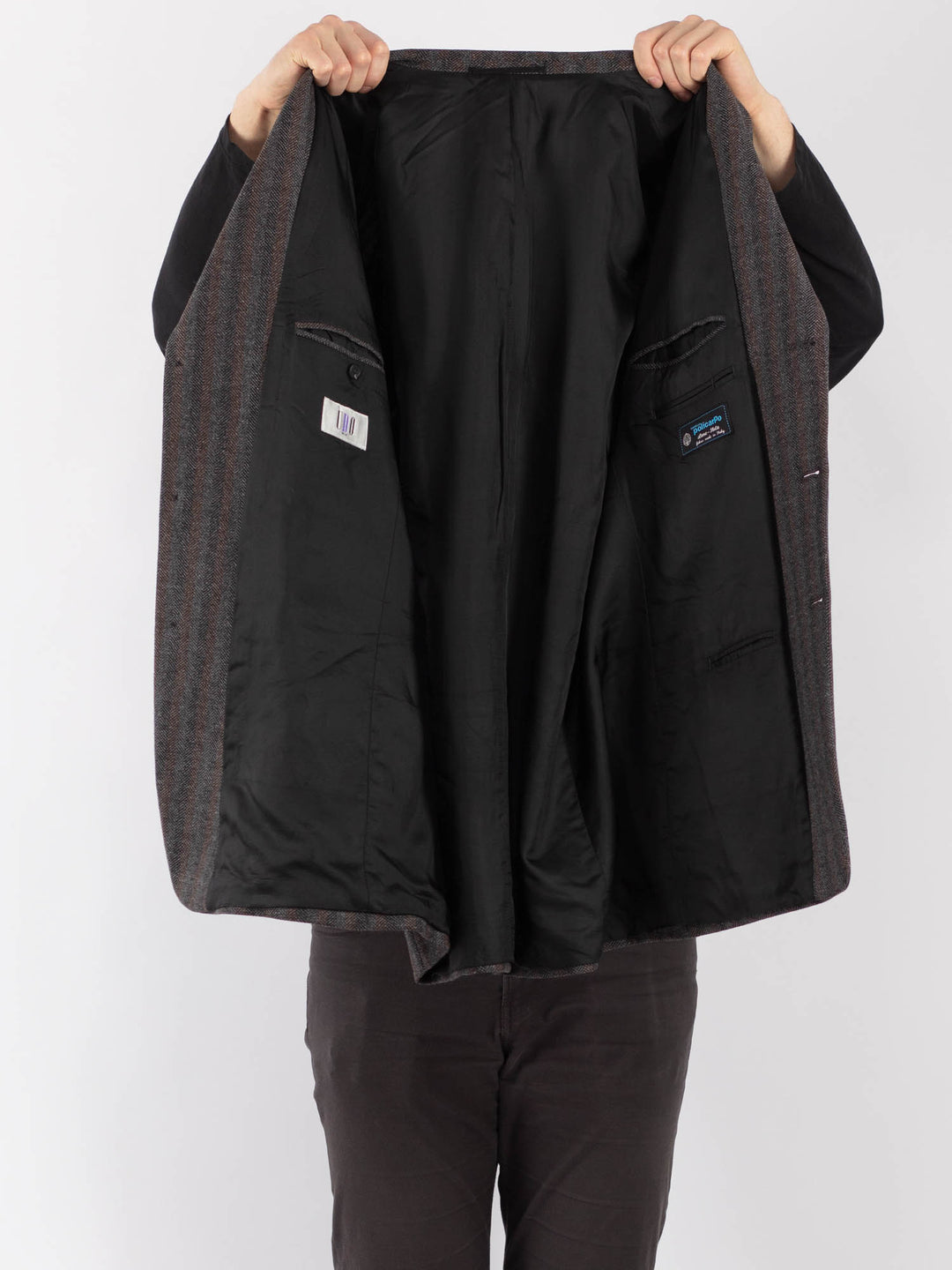 Vintage 70's Men Wool Blazer Jacket in GrayZ1295