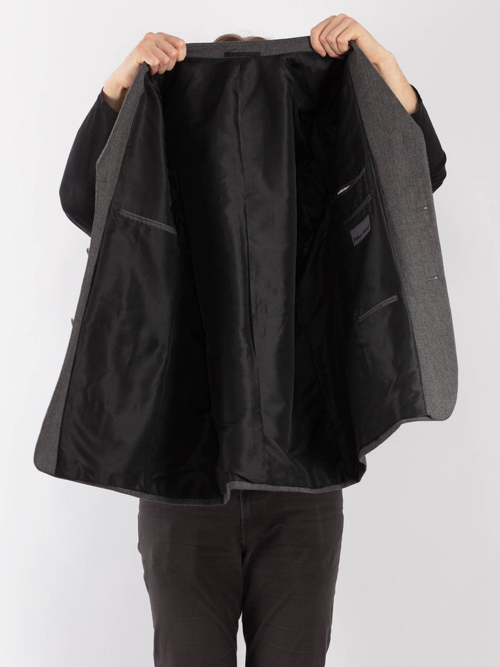 Vintage 70's Men Wool Blazer Jacket in GrayZ1296