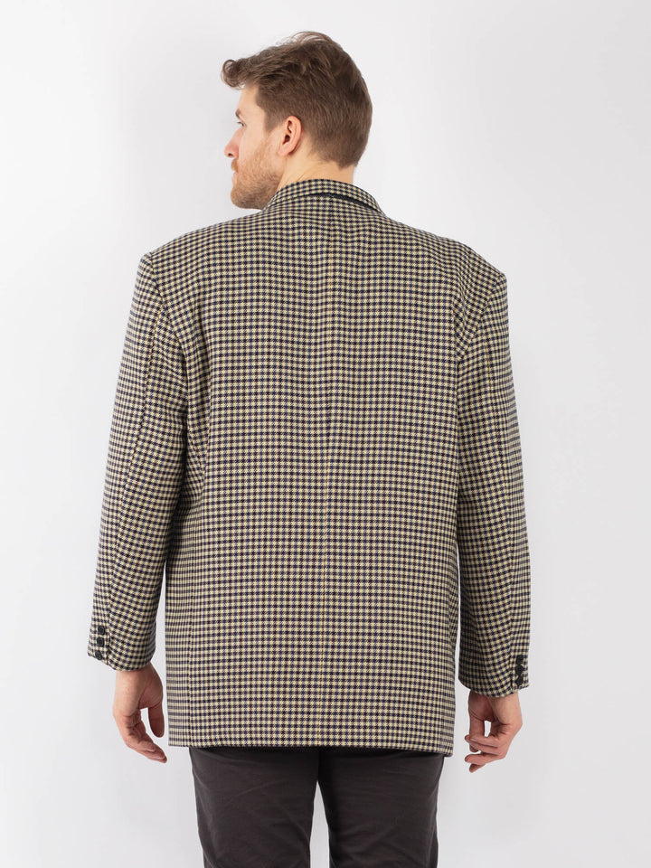 Vintage 70's Men Wool Blazer Jacket in BeigeZ1300