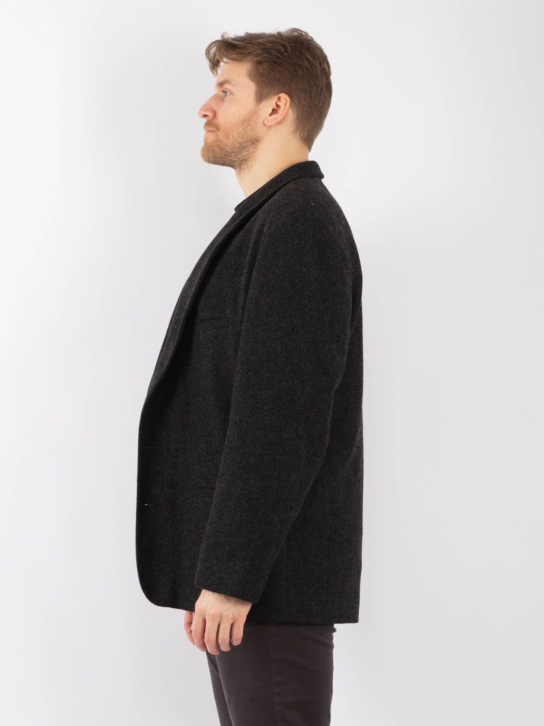 Vintage 70's Men Wool Blazer Jacket in GrayZ1307