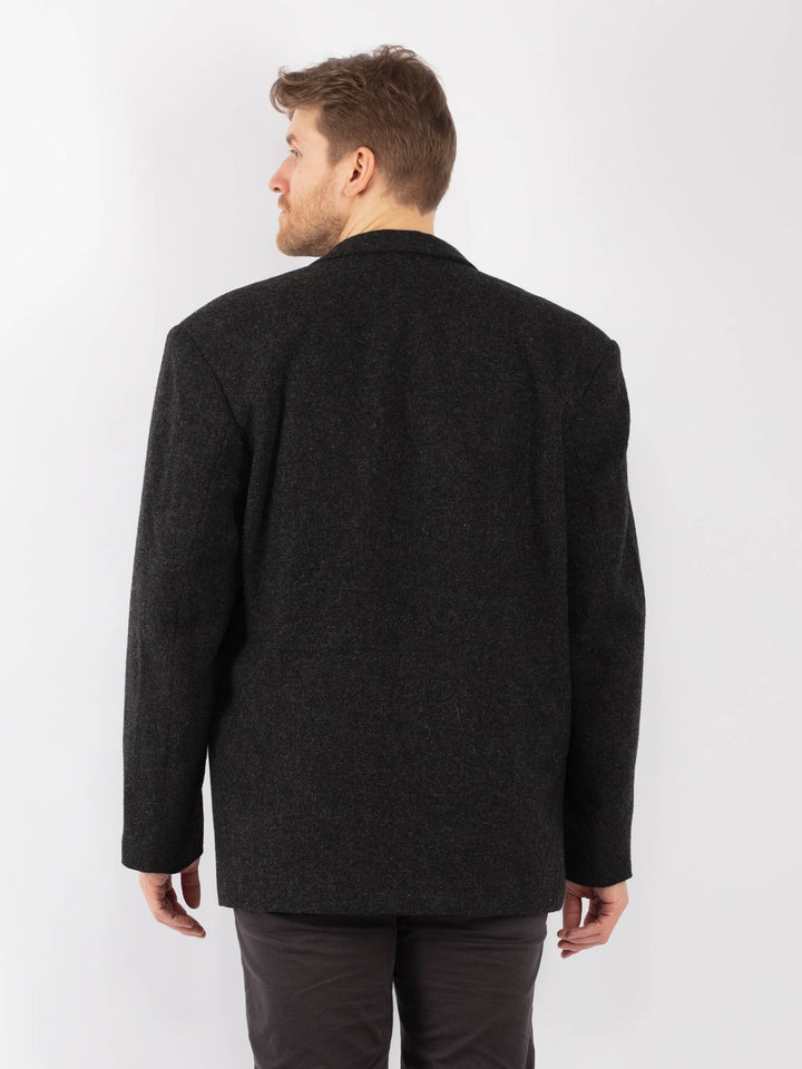 Vintage 70's Men Wool Blazer Jacket in GrayZ1307