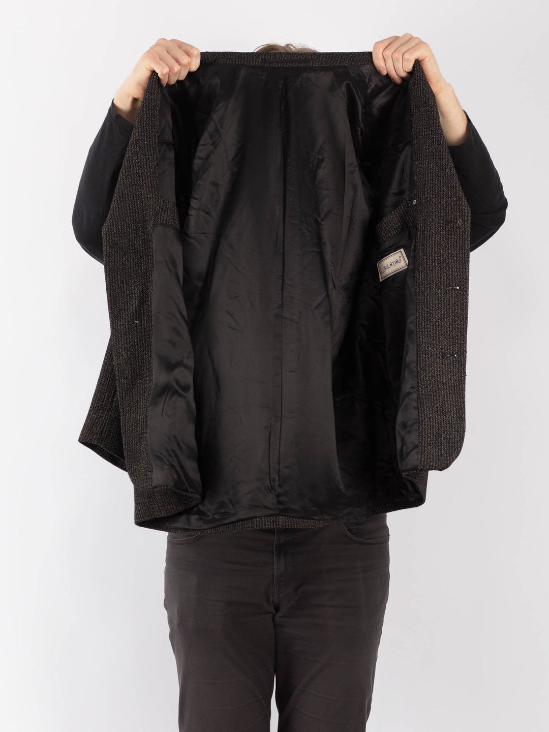 Vintage 70's Men Wool Blazer Jacket in GrayZ1308