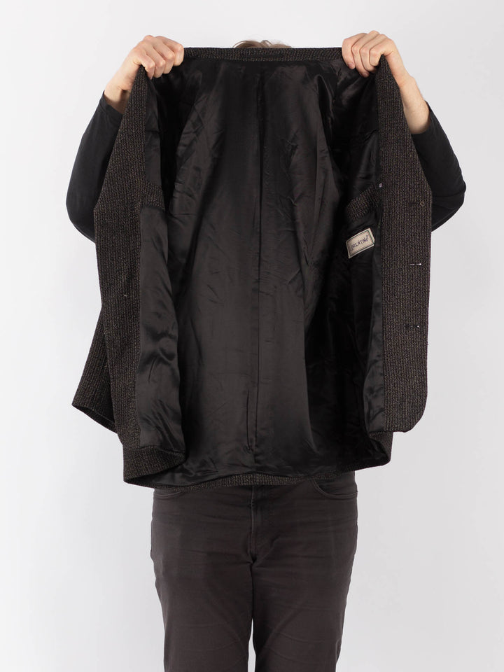 Vintage 70's Men Wool Blazer Jacket in GrayZ1308